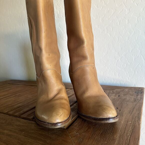 Vintage TOWN & COUNTRY Brown Leather Western style Boots Size 6b - Picture 5 of 9